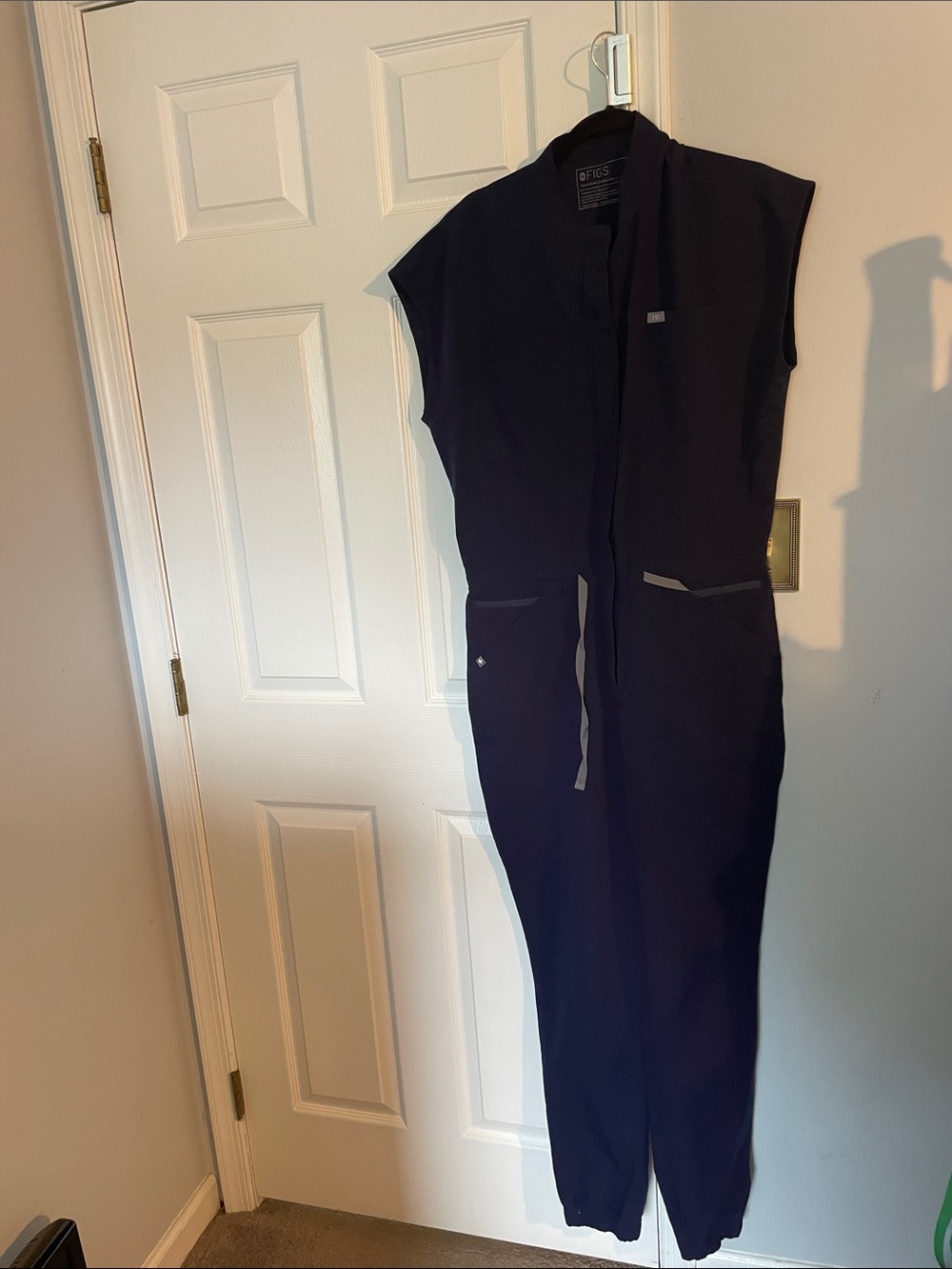 Figs Rafaela Jogger Scrub Jumpsuit Tall Large Navy Blue